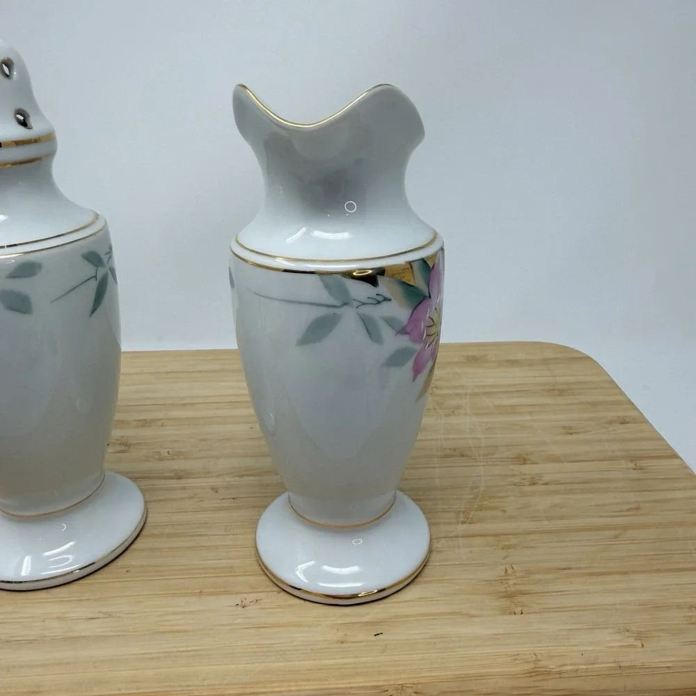 Vintage Noritake‎ Azalea Berry Sugar Shaker & Creamer Red Stamp 19322 Japan